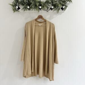 J. Jill Plus Size Linen Cardigan In Color Camel 3X Open Lightweight XX1498